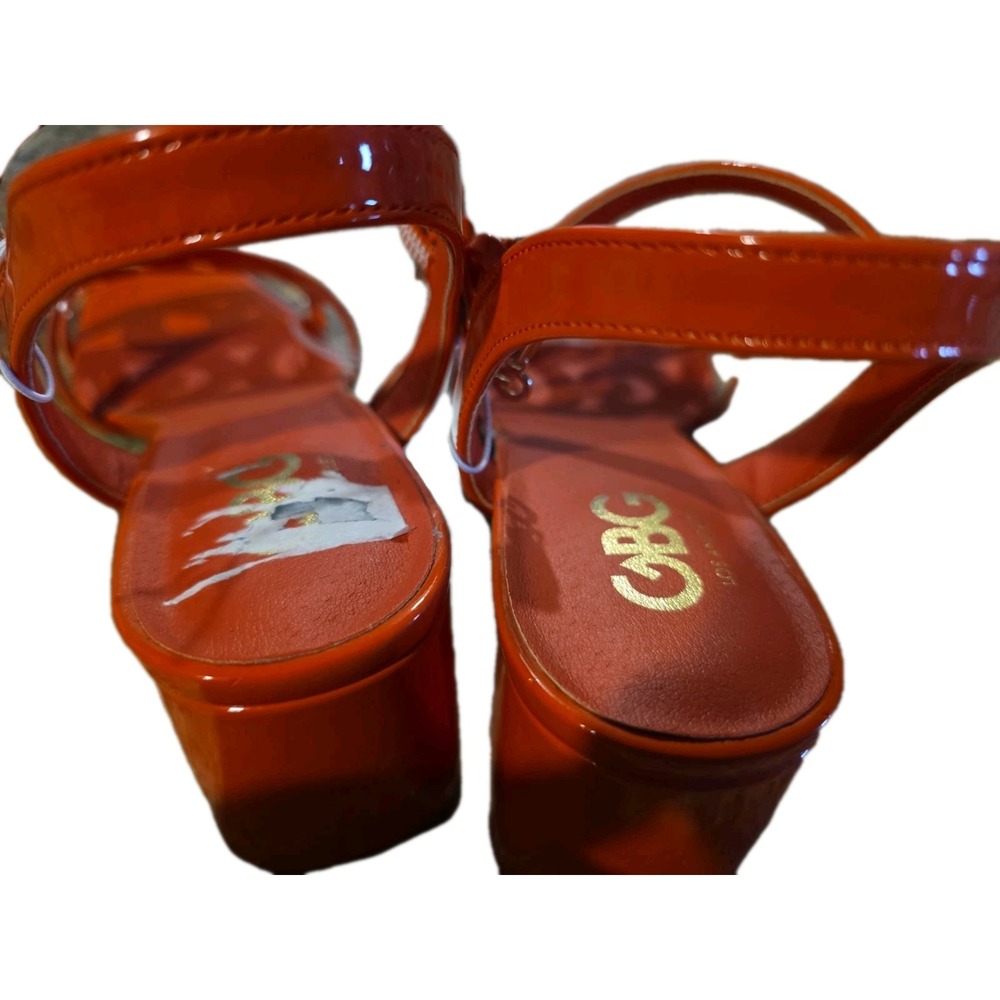 GBG  Los Angeles Bright Orange Block Heel Sandals Size 8.5 M. - Picture 8 of 14